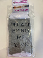 Bring me wine socks grey and white